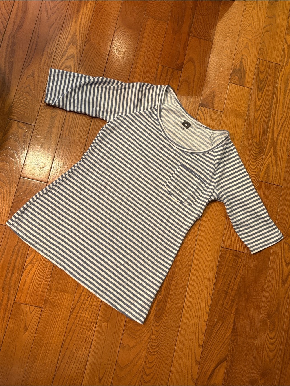 BDG Blue and White Striped Tee with Pocket